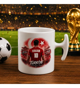 BK Gift Kişiye Özel Türkiye Taraftar Temalı 2026 Dünya Kupası Tasarımlı Hammer Kupa Bardak -1, Tek Yürek Milli Takım Ruhu