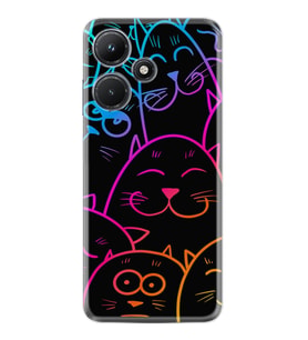 Infınix Hot 30i Kılıf Silikon Desen Özel Seri Neon Cats 1790