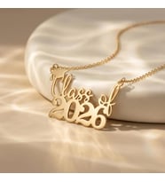 Kişiye Özel Mezuniyet Yıl Kolye 925K Gümüş (Gold)
