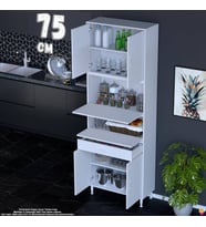 Eliusta Alp 75 cm Çekmeceli Erzak Dolabı - Çok Amaçlı Banyo Kiler Mutfak Antre Depolama Dolabı 75x226x32 cm