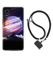 TCL 303 Kılıf Silikon Boyun Askılı İpli Desenli Silikon Super Planet 1797