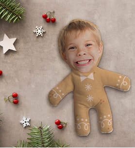 BK Gift Kişiye Özel Fotoğraflı Kurabiye Adam Kostümlü Çocuk Bebek Yastık-5