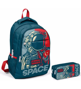 Coral High Astronot  Erkek Çocuk İlkokul Çantası ve Kalemlik Seti