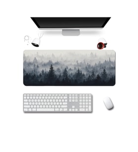 SonicTouch Klavye Mousepad 40x90cm Dikişsiz Pürüzsüz Sıvı Geçirmez Kaymaz Taban Kuzey Ormanları