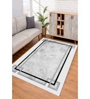 Dijital Kaymaz Taban Yıkanabilir Renkli Salon Halısı Mutfak Halısı Yolluk ND-SD-1128 (Gri)
