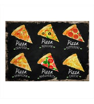 Pizza Çeşitleri Model Ahşap Tablo 35cm X50cm