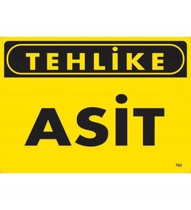 Mey İthalat® Tehlike Asit Uyarı Levhası 25X35 Kod:762