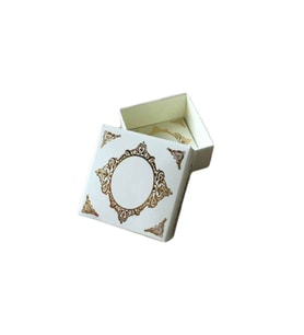 Komple Karton Kutu Saray Desen Gold Yaldız 4X4X2 CM (50 Adet)  Krem