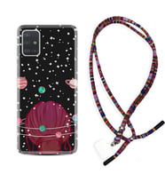 Samsung a71 A72 A73 A7 A9 2018 C7 C9 Kılıf Boyun Asklı Rasta Silikon Space Woman 1311