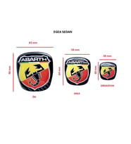 Egea Sedan Abarth Logo Takım Set (Siyah-Kırmızı)