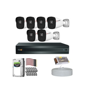 RİVO Dcam 6 Kameralı 40 Metre Gece Görüşlü Set 1TB 7/24 Hdd