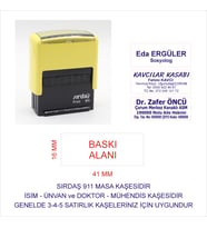 Sırdaş 911 Kişiye Özel İsim Makam Ve Ünvan Kaşesi - SARI MAKİNA MAVİ MÜREKKEP