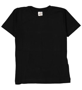 Unisex Siyah Sade Kısa Kol Tişört
