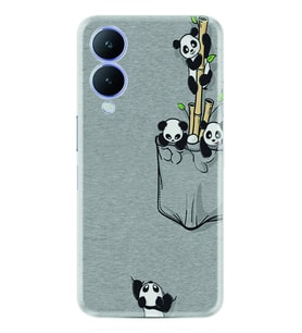 Vivo Y17S Kılıf Silikon Desen Özel Seri Pandalar 1798