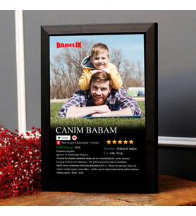 Babaya Hediye Dadflix Film Afişi Canım Babam Tasarımlı Kişiye Özel Fotoğraf Çerçevesi Film Afişi Tablosu Babalar Günü Hediyesi