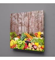 SEBZE VE MEYVELER TEMALI KANVAS TABLO 110x110cm (Karışık)