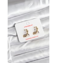 14K Gold Renk Kaplama Burgu Model CM Kadın Küpe TJ-BKP11402