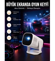 Şarjlı Projeksiyon Oyun Sinema Projektörü Görüntü Kaliteli Yeni Nesil