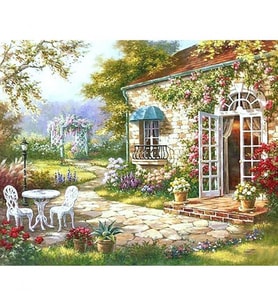 Keyif Bahçesi Boyama Seti Kasnaklı 40 x 50 cm