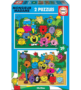 Educa 2x20 Parça Kız ve Erkek Çocuk Bay ve Bayan Puzzle - 19401