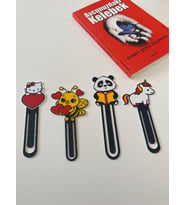 ToDekora Panda & Unicorn & Kedi & Arı Çocuk Kitap Ayracı 4’lü Set –Sert Plastik, Renkli, Hediyelik (Çok Renkli)