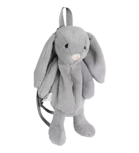 Dada Peluş Çanta Tavşan Gri 45 Cm Fermuarlı Tavşan Figürlü Peluş Askılı Çanta