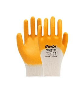 Beybi Nitril PMK KN2 Flex 9 Beden Nitril Kaplı Pamuk Eldiven (3121x)¾ Nitril Kaplıdır