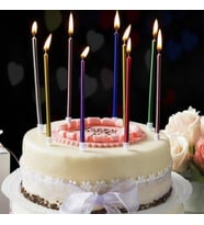 Rengarenk İnce 6 lı 13 cm Mum
