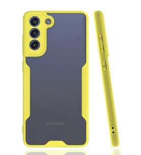 Durukar® Samsung Galaxy S21 FE Kılıf Platin Silikon - Sarı