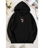 Unisex Chen Üzümlü Kekim Baskılı Sweatshirt (Siyah)