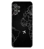 Samsung Galaxy M14 Kılıf Resimli Desenli Silikon Platinium Series Black Plane 1868