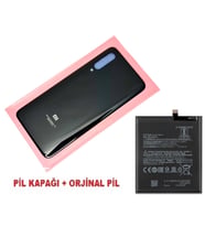 Xiaomi Mi 9 Arka Kapak Batarya Pil Kapağı + PİL (CAM) SİYAH
