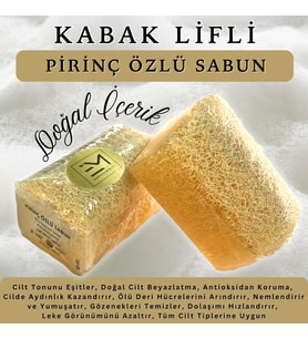 Doğal Kabak Lifli Pirinç Özlü Sabun Doğal Cilt Beyazlatma Leke Karşıtı Antioksidan Koruma Sağlar