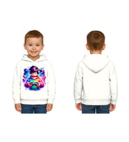 Unisex roblox Baskılı Çocuk Swaetshirt  Baskılı Kapüşonlu 3 İplik Şardonlu (Beyaz)