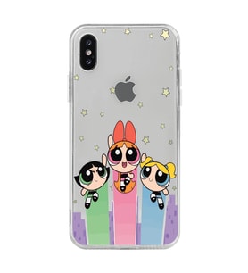 Iphone X / Xs Uyumlu Powerpuff Girls Desenli Şeffaf Telefon Kılıfı