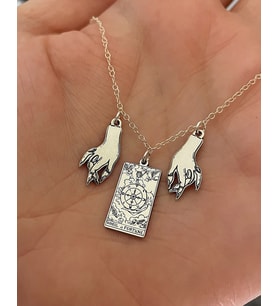 Gümüş  Tasarım Tarot Kolye