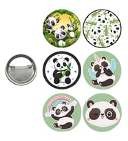 Lisanslı Yaka çanta rozeti PANDA 6LI