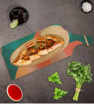 BK Gift Modern Art Tasarımlı Dikdörtgen Şeklinde Doğal Ahşap Servis ve Sunum Tabağı Model 10