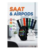 S1000 Pro Max Akıllı Saat ve AirPods Bluetooth Kulaklık Seti 7 Kordonlu