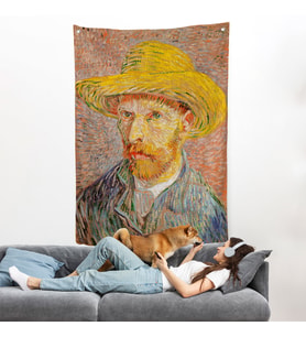 Vincent van Gogh - Hasır Şapkalı Otoportre Duvar Örtüsü-7449