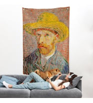 Vincent van Gogh - Hasır Şapkalı Otoportre Duvar Örtüsü-7449