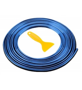 River World Mavi Araba Oto Trim Dekorasyon Şeridi Kauçuk Elastik Kolay Kurulum 5 metre Şerit Bant