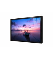 Tablosan Gün Batımında Sandal Çerçeveli Cam Tablo