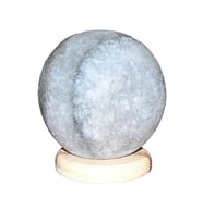 Gri Tuz Lambası, 3,5-4 kg, Model Küre, Çankırı Tuzlu, Düğmeli Açma-Kapama (Krem)