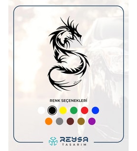 Ejderha Sticker 17x17 Cm Siyah