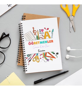 Öğretmenler Günü Tasarımlı Defter Kişiye Özel