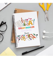 Öğretmenler Günü Tasarımlı Defter Kişiye Özel