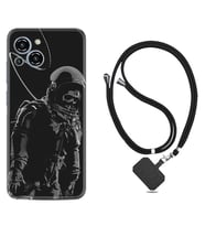 Reeder S23 Max Pro Kılıf Silikon Boyun Askılı İpli Desenli Silikon İskelet Astronot 1613
