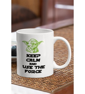 Kepp Calm And Use The Force Baby Yoda Baskılı Kupa Bardak