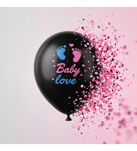 Pembe Konfetili Cinsiyet Balonu